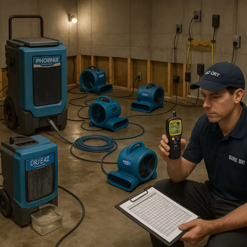 Structural Drying and Dehumidification process in Smithsburg, MD